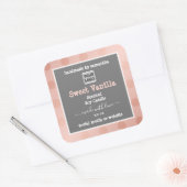 Pink und Grau - Produktverpackungen für benutzerde Quadratischer Aufkleber (Umschlag)