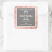 Pink und Grau - Produktverpackungen für benutzerde Quadratischer Aufkleber (Tasche)