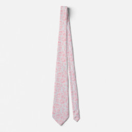 Pink und Grau Rose Muster Neck Tie Krawatte