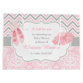 Pink und Grau Zickzack Ballerina Danke Große Geschenktüte (Rückseite)