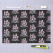 Pink und Graues Spuk Hausmuster Halloween Seidenpapier (Handwerk)