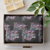 Pink und Graues Spuk Hausmuster Halloween Seidenpapier (Geschenk)