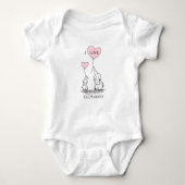 Pink und Gray Baby Elephant Baby Strampler (Vorderseite)