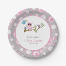 Pink und Gray Baby Owl Baby Dusche Thema