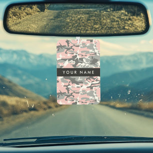 Pink und Gray Camouflage Ihr Name personalisieren Autolufterfrischer