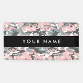 Pink und Gray Camouflage Ihr Name personalisieren Banner (Horizontal)