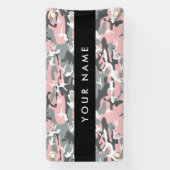 Pink und Gray Camouflage Ihr Name personalisieren Banner (Vertikal)
