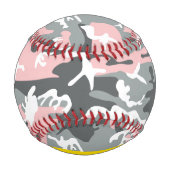 Pink und Gray Camouflage Ihr Name personalisieren Baseball (Rückseite)