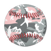 Pink und Gray Camouflage Ihr Name personalisieren Baseball (Vorderseite)