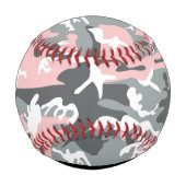 Pink und Gray Camouflage Ihr Name personalisieren Baseball (Rückseite)
