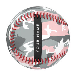 Pink und Gray Camouflage Ihr Name personalisieren Baseball