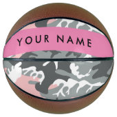 Pink und Gray Camouflage Ihr Name personalisieren Basketball (Vorderseite)