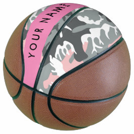 Pink und Gray Camouflage Ihr Name personalisieren Basketball