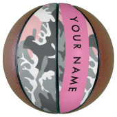 Pink und Gray Camouflage Ihr Name personalisieren Basketball (Vertikal)