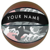 Pink und Gray Camouflage Ihr Name personalisieren Basketball (Vorderseite)