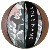 Pink und Gray Camouflage Ihr Name personalisieren Basketball (Vertikal)