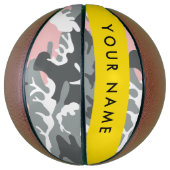 Pink und Gray Camouflage Ihr Name personalisieren Basketball (Vertikal)