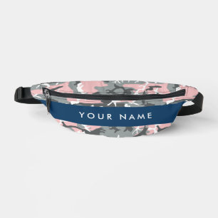 Pink und Gray Camouflage Ihr Name personalisieren Bauchtasche