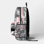 Pink und Gray Camouflage Ihr Name personalisieren Bedruckter Rucksack (Rechts)