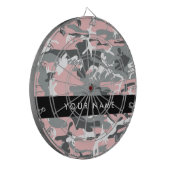 Pink und Gray Camouflage Ihr Name personalisieren Dartscheibe (Vorderseite Links)