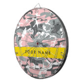 Pink und Gray Camouflage Ihr Name personalisieren Dartscheibe (Vorderseite rechts)