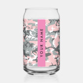 Pink und Gray Camouflage Ihr Name personalisieren Dosenglas (Vorderseite)