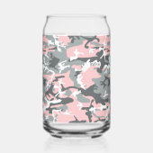 Pink und Gray Camouflage Ihr Name personalisieren Dosenglas (Rückseite)