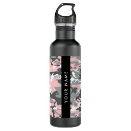 Pink und Gray Camouflage Ihr Name personalisieren Edelstahlflasche
