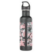 Pink und Gray Camouflage Ihr Name personalisieren Edelstahlflasche (Rückseite)