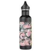Pink und Gray Camouflage Ihr Name personalisieren Edelstahlflasche (Links)