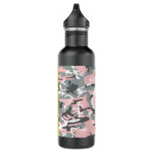 Pink und Gray Camouflage Ihr Name personalisieren Edelstahlflasche (Rechts)
