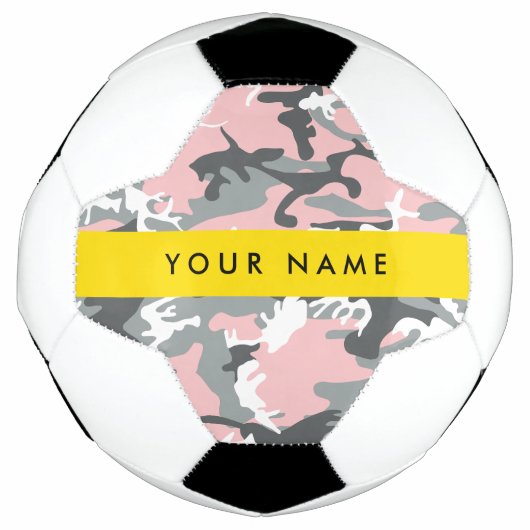 Pink und Gray Camouflage Ihr Name personalisieren Fußball (Vorderseite)