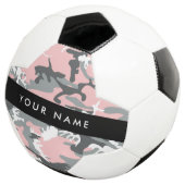 Pink und Gray Camouflage Ihr Name personalisieren Fußball (Dreiviertel)