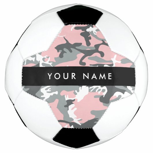 Pink und Gray Camouflage Ihr Name personalisieren Fußball (Vorderseite)