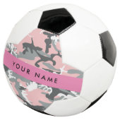 Pink und Gray Camouflage Ihr Name personalisieren Fußball (Dreiviertel)