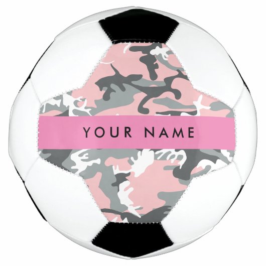 Pink und Gray Camouflage Ihr Name personalisieren Fußball (Vorderseite)