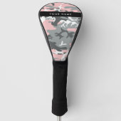 Pink und Gray Camouflage Ihr Name personalisieren Golf Headcover (Vorderseite)
