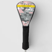 Pink und Gray Camouflage Ihr Name personalisieren Golf Headcover (Vorderseite)