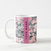 Pink und Gray Camouflage Ihr Name personalisieren Kaffeetasse (Links)