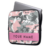 Pink und Gray Camouflage Ihr Name personalisieren Laptopschutzhülle (Vorderseite Links)
