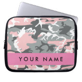 Pink und Gray Camouflage Ihr Name personalisieren Laptopschutzhülle (Vorderseite)