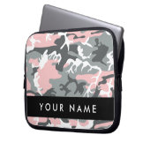 Pink und Gray Camouflage Ihr Name personalisieren Laptopschutzhülle (Vorderseite Links)