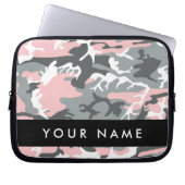 Pink und Gray Camouflage Ihr Name personalisieren Laptopschutzhülle (Vorderseite)