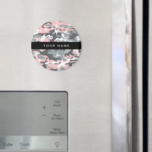 Pink und Gray Camouflage Ihr Name personalisieren Magnet