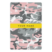 Pink und Gray Camouflage Ihr Name personalisieren Mini Klemmbrett (Rückseite)