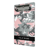 Pink und Gray Camouflage Ihr Name personalisieren Mini Klemmbrett (Gewinkelt2)