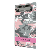 Pink und Gray Camouflage Ihr Name personalisieren Mini Klemmbrett (Gewinkelt2)