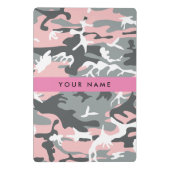 Pink und Gray Camouflage Ihr Name personalisieren Mini Klemmbrett (Rückseite)