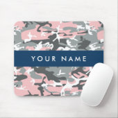 Pink und Gray Camouflage Ihr Name personalisieren Mousepad (Mit Mouse)