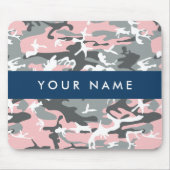 Pink und Gray Camouflage Ihr Name personalisieren Mousepad (Vorne)
